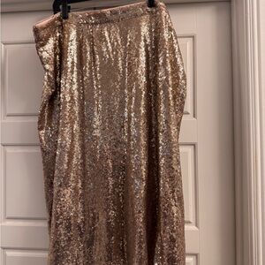 Lane Bryant Gold Sequin Pencil Skirt